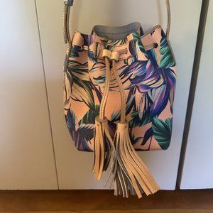 J.Crew Leather Tropical Floral Bucket bag